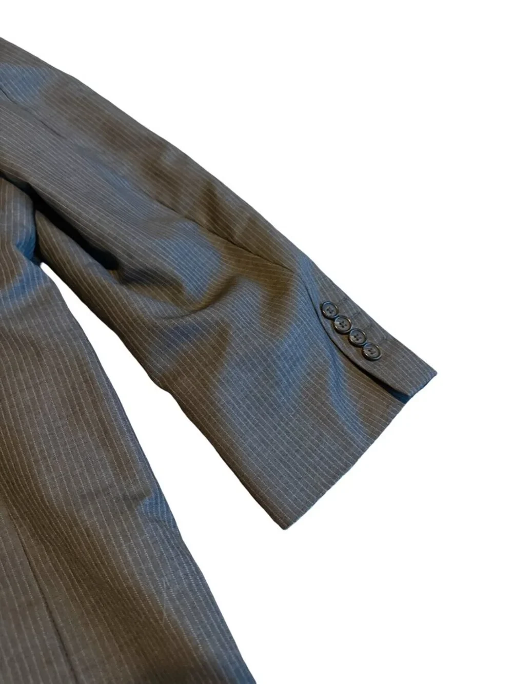 Ralph Lauren Blue Label Grey Blazer Jacket Sport Coat Pinstripe Classic Size 46R